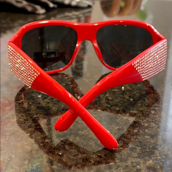 Dolce & Gabbana Red Rhinestone Sunglasses
